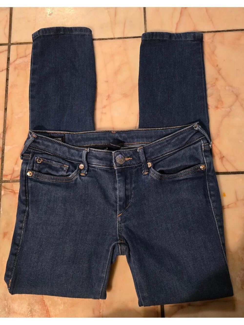 True Religion "Karlie" Low Rise Bell Bottom Jeans Size 27